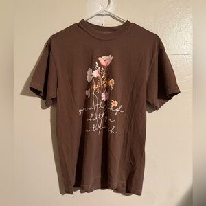Comfort Colors Brown “Grow Through What You Go Through” Floral Tee